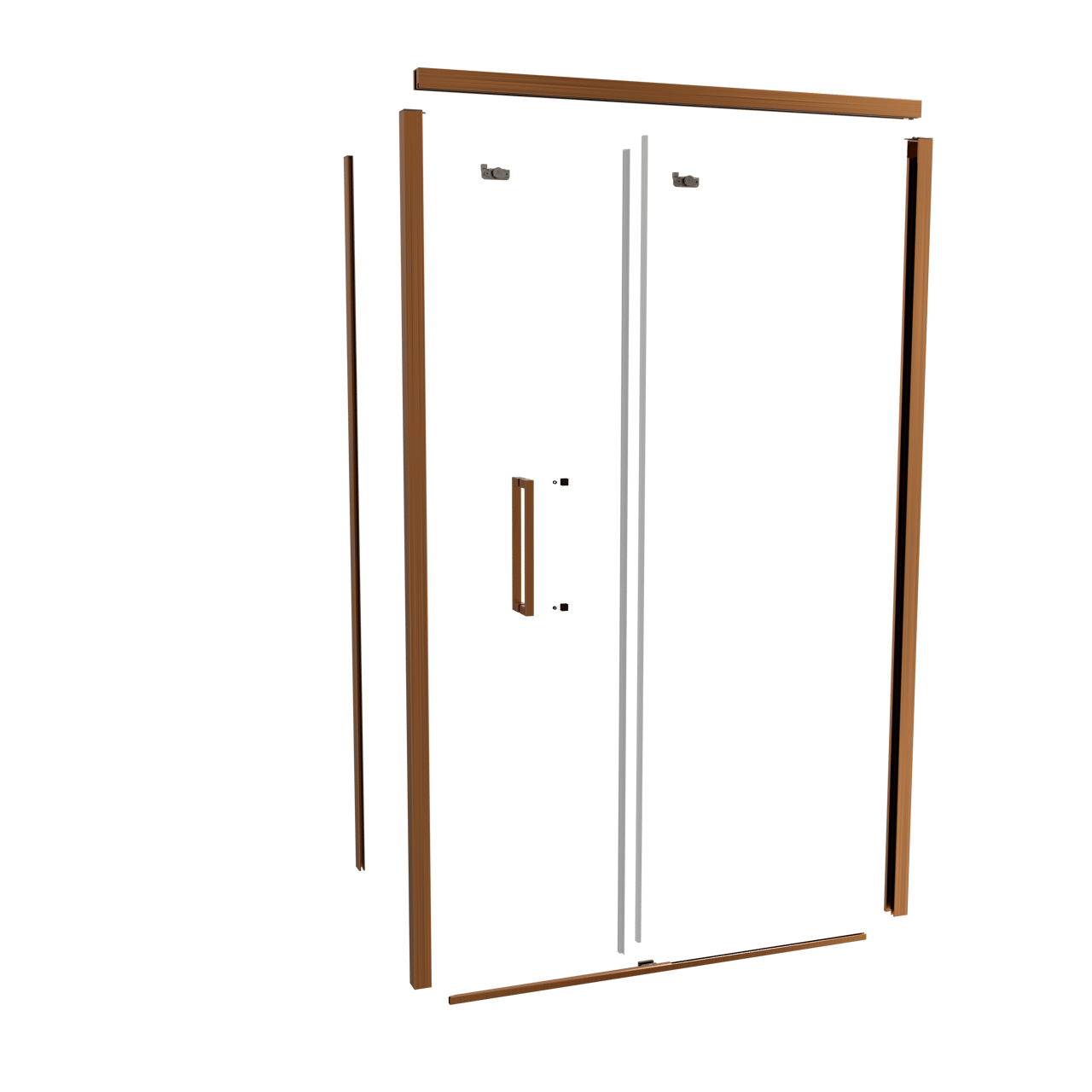 Balmani Senses Design 120 cm rechts douchecabine met schuifdeur profielenset brushed rosegold