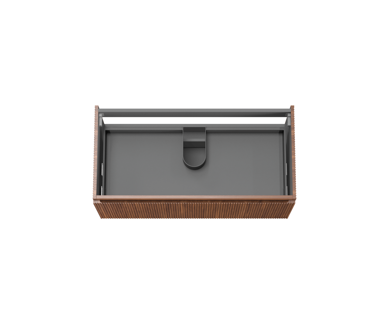 Storke Ribs zwevende wastafelonderkast 105 x 52 cm notenhout 2 lades