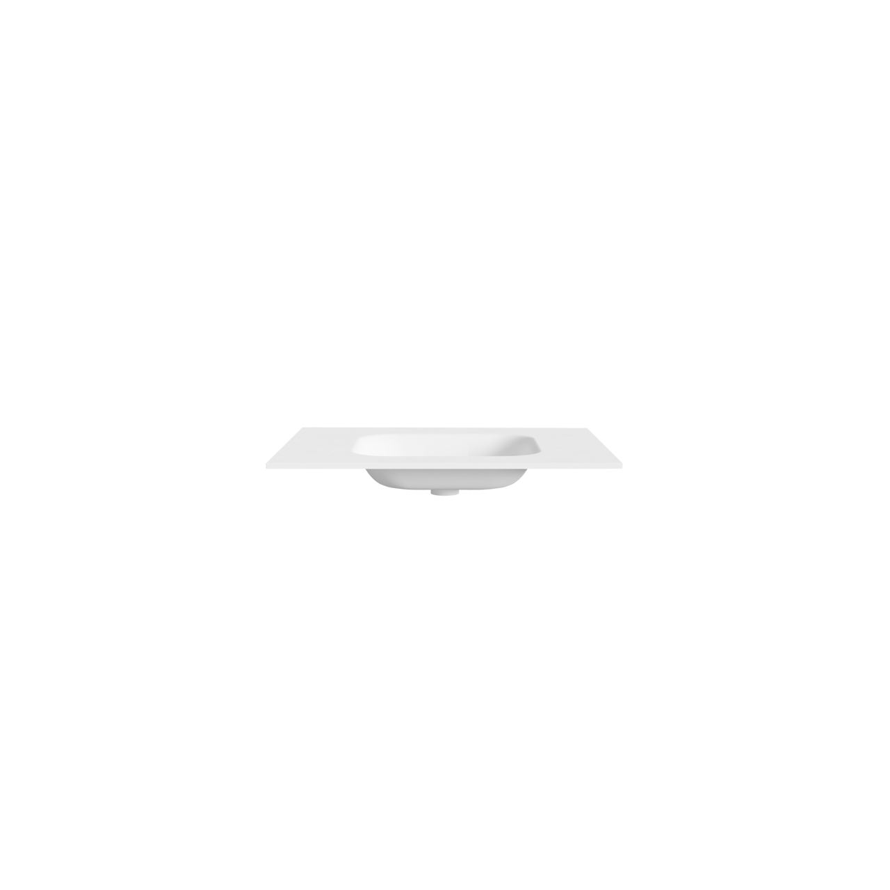 Balmani Tablo Arcato tablette simple solid surface blanc mat 75 x 55 cm, bonde incluse