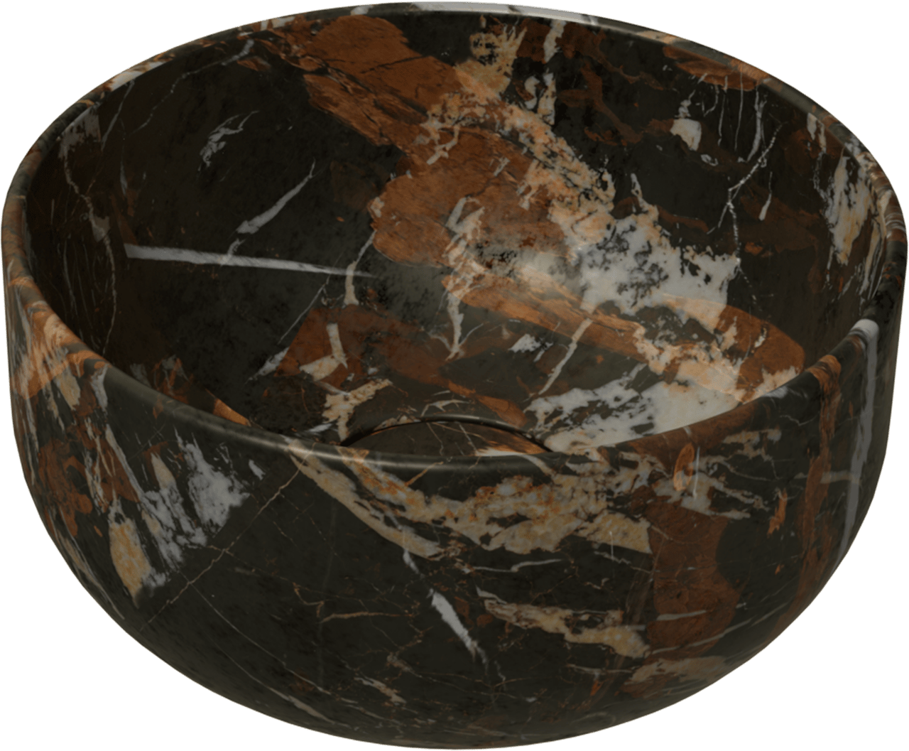 Balmani Bowl vasque à poser marbre Portoro Gold rond Ø 24 cm