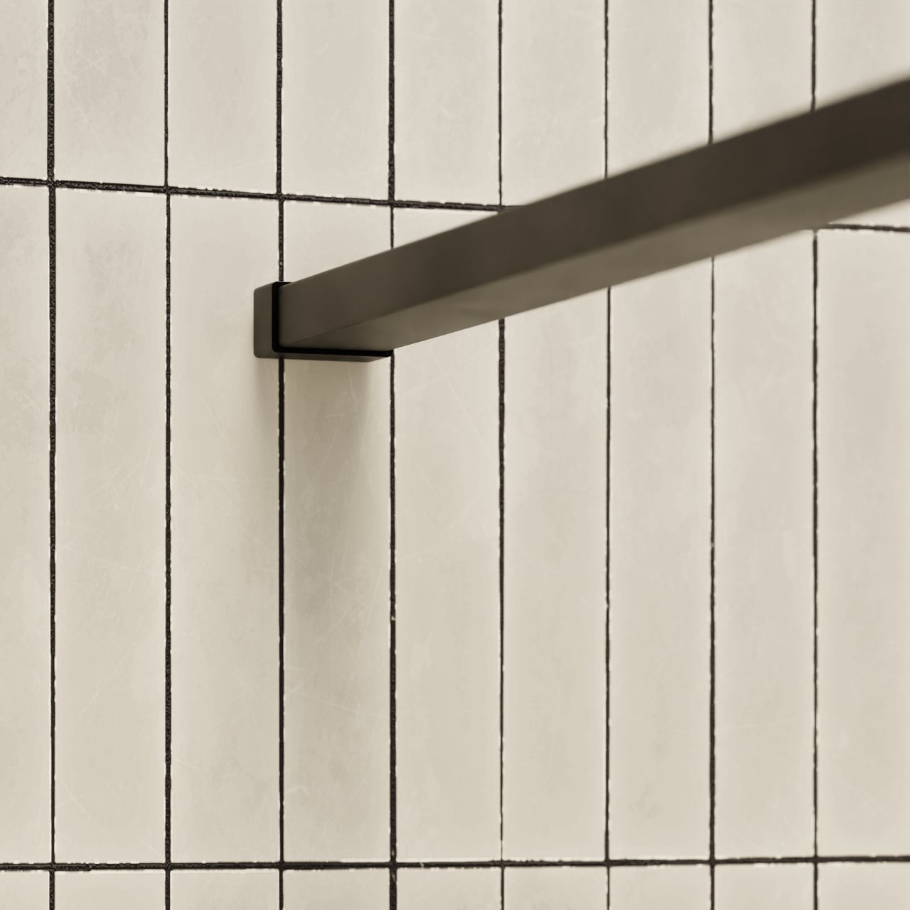 Balmani Framed Plus inloopdouche 140 x 210 cm crossed glas met coating, zwart profiel