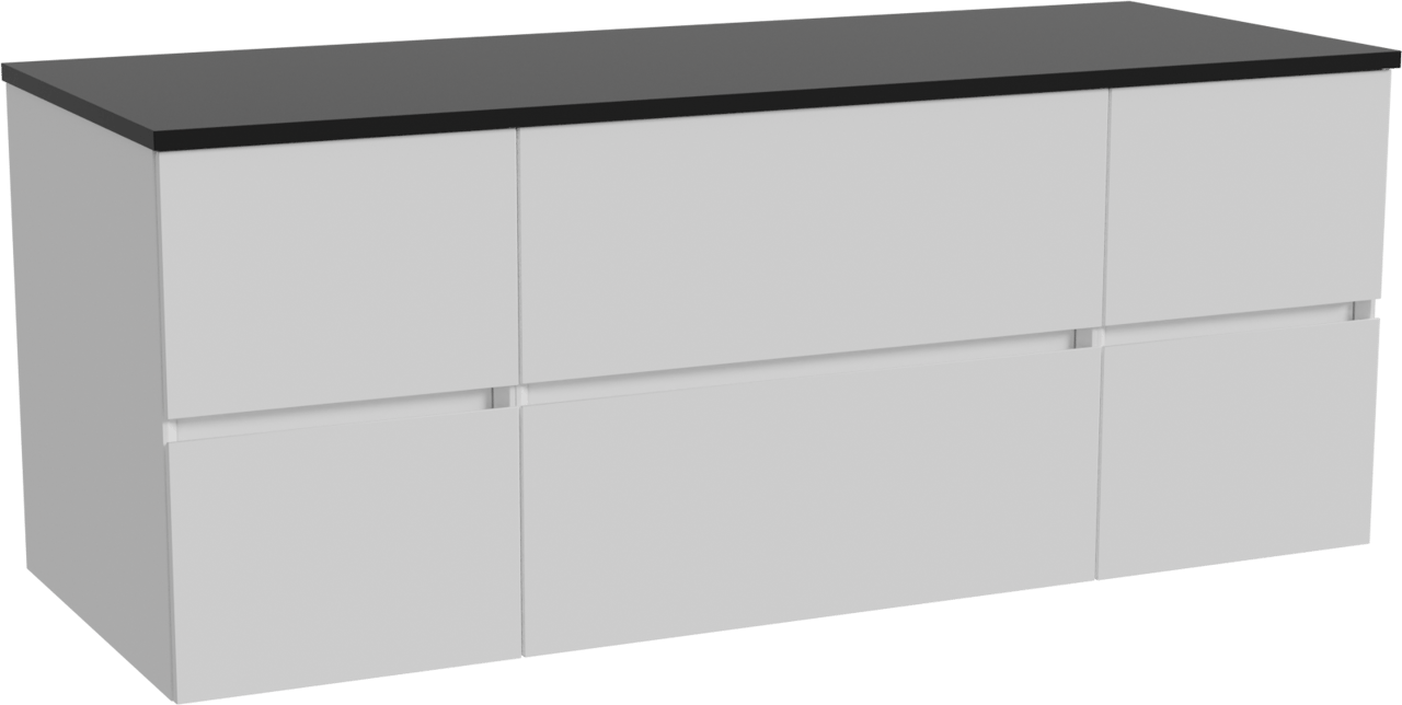 Storke Edge meuble salle de bains suspendu 135 x 52 cm blanc brillant avec Panton tablette simple ou double en mdf enduit de poudre noir mat