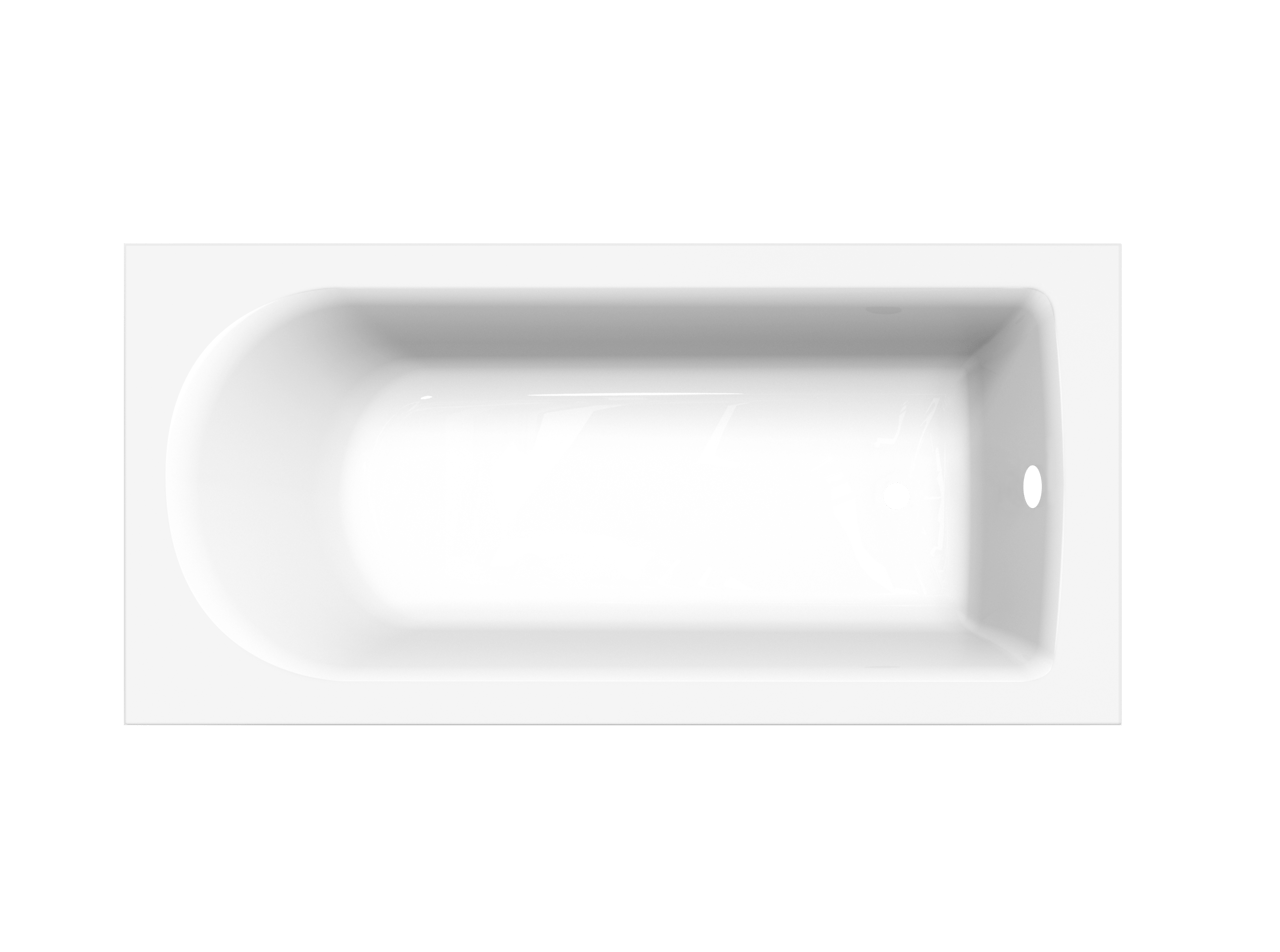 Luca Varess Rosala 1-Personen-Einbaubadewanne: 170 x 80 cm, Acryl, Weiß Glänzend