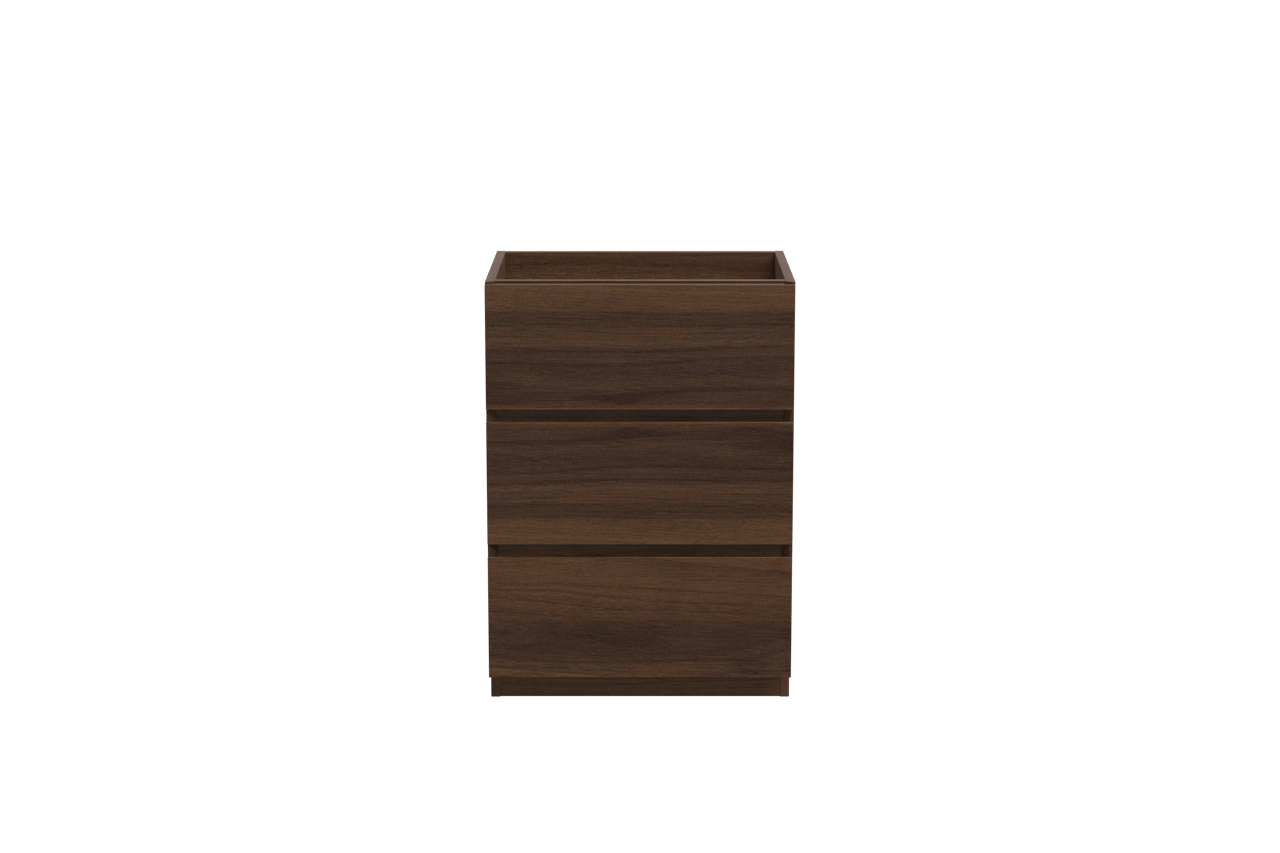 Storke Edge staande wastafelonderkast 60 x 46 cm notenhout 3 lades