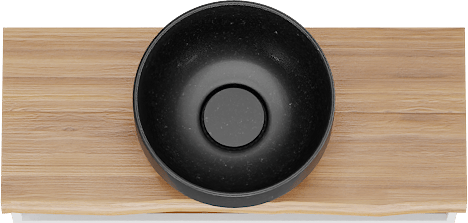 Balmani Life Edge Mini tablette 55 x 22,50 cm teck avec Bowl vasque à poser en granite aiguisé