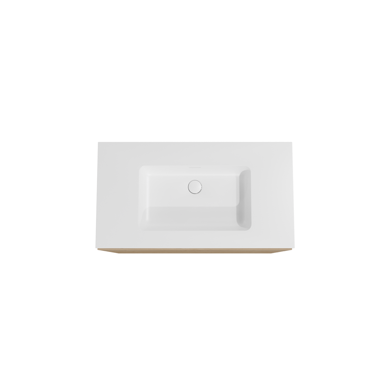 Storke Edge staand badkamermeubel 95 x 52 cm ruwe eik met Mata enkele wastafel in solid surface mat wit