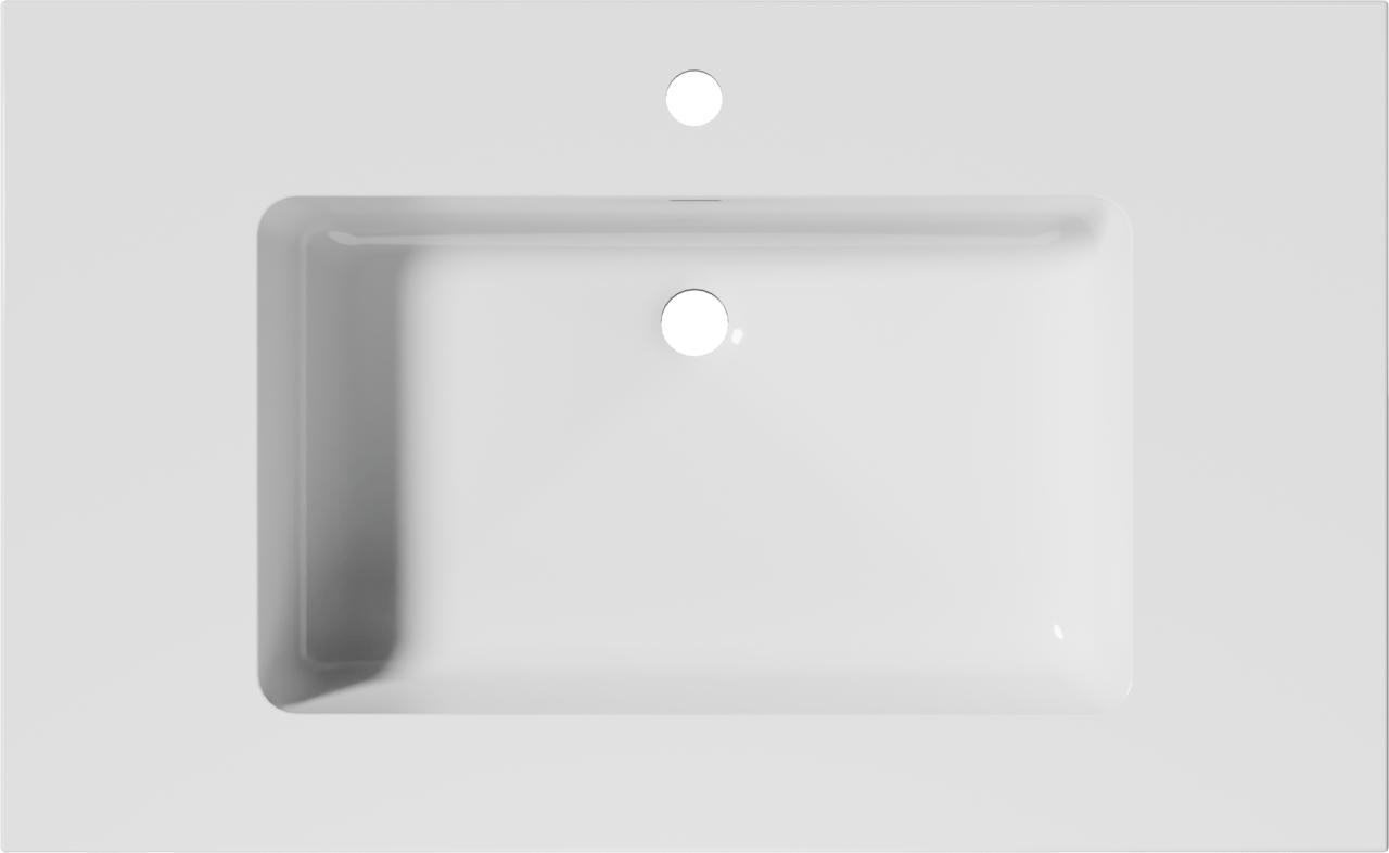 Storke Bilia enkele wastafel glanzend composiet marmer 85 x 52 cm