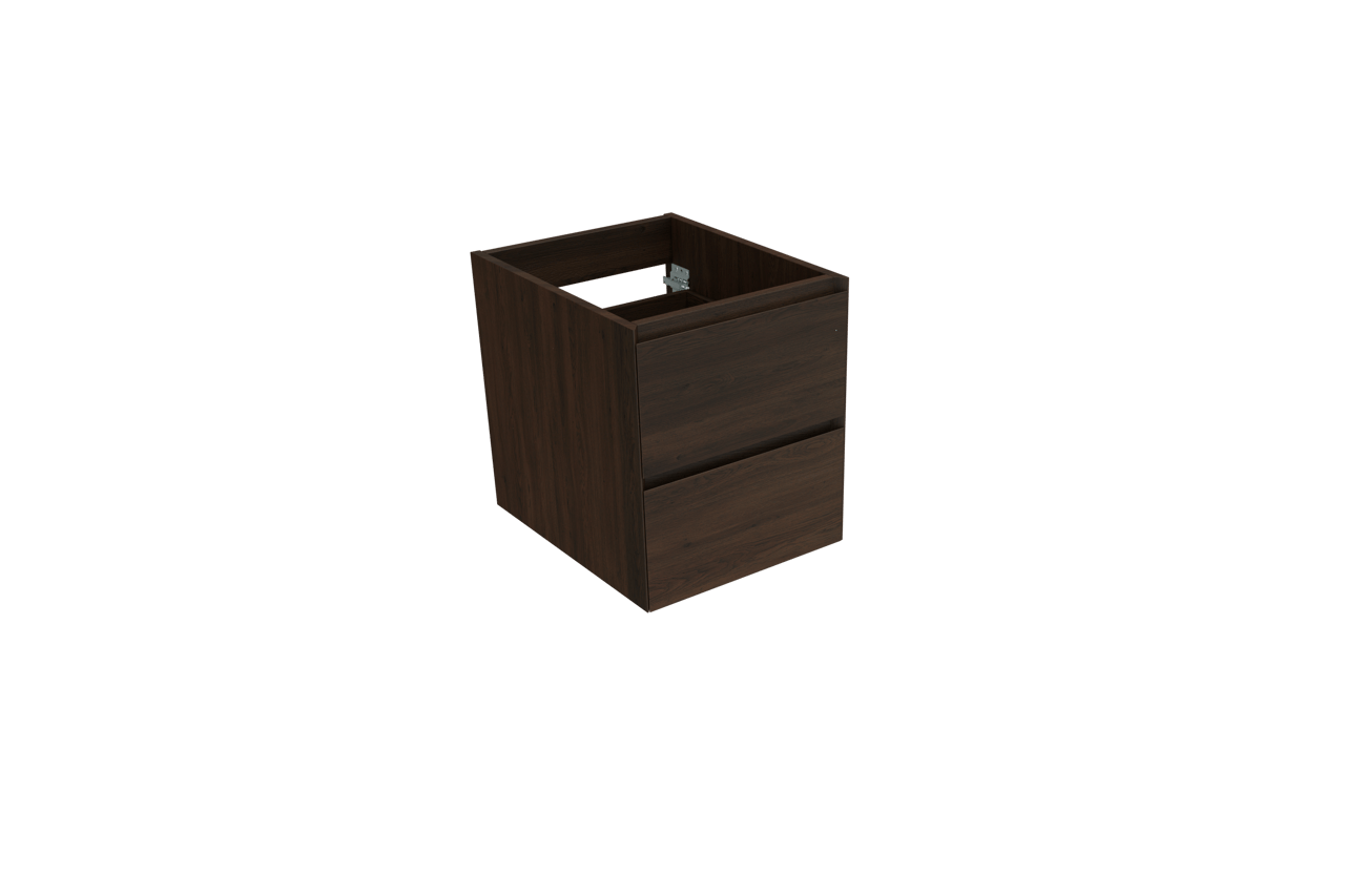 Balmani Mitra meuble sous-lavabo suspendu 45 x 55 cm chêne fumé 2 tiroirs
