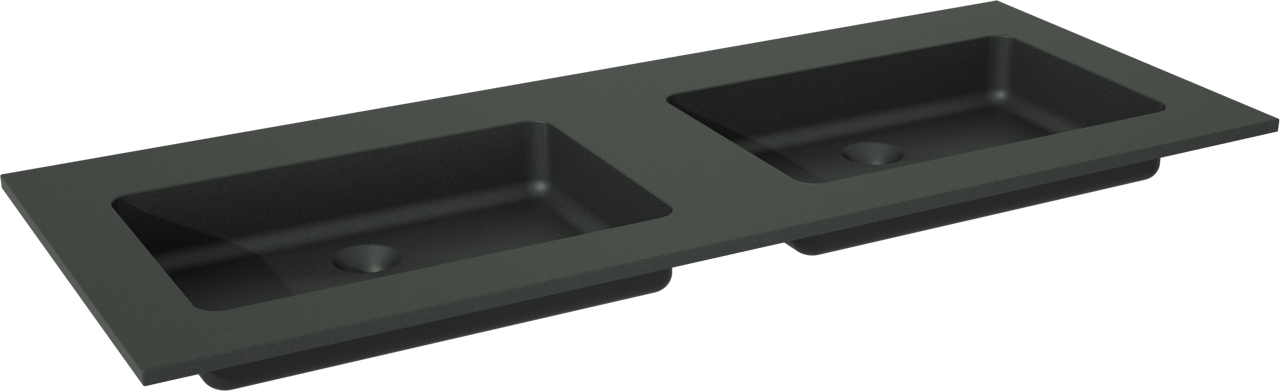 Storke Scuro double vasque quartz mat 130 x 52 cm