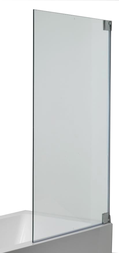 Luca Varess Pure Badewannenaufsatz: 90 cm, Klarglas, Chrom Profil