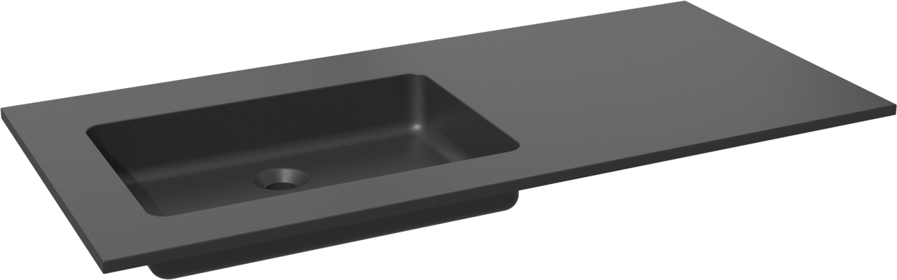 Storke Scuro Waschtisch, links, Quarz matt, 110 x 52 cm, Schrankkombination 45 cm