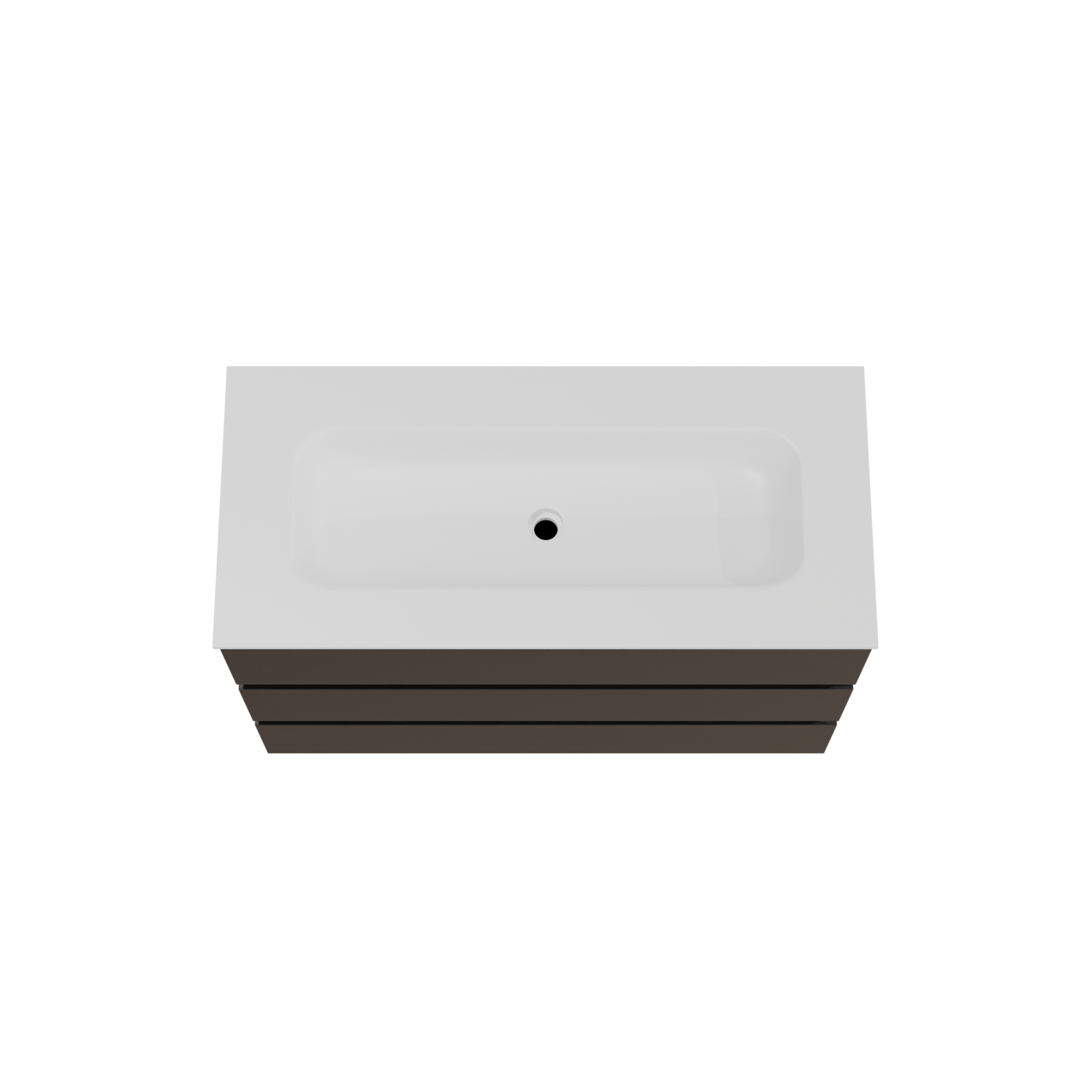 Balmani Lucida meuble salle de bains à poser 120 x 55 cm chêne noir avec Tablo Arcato lavabo simple pour 2 trous de robinet en solid surface blanc mat