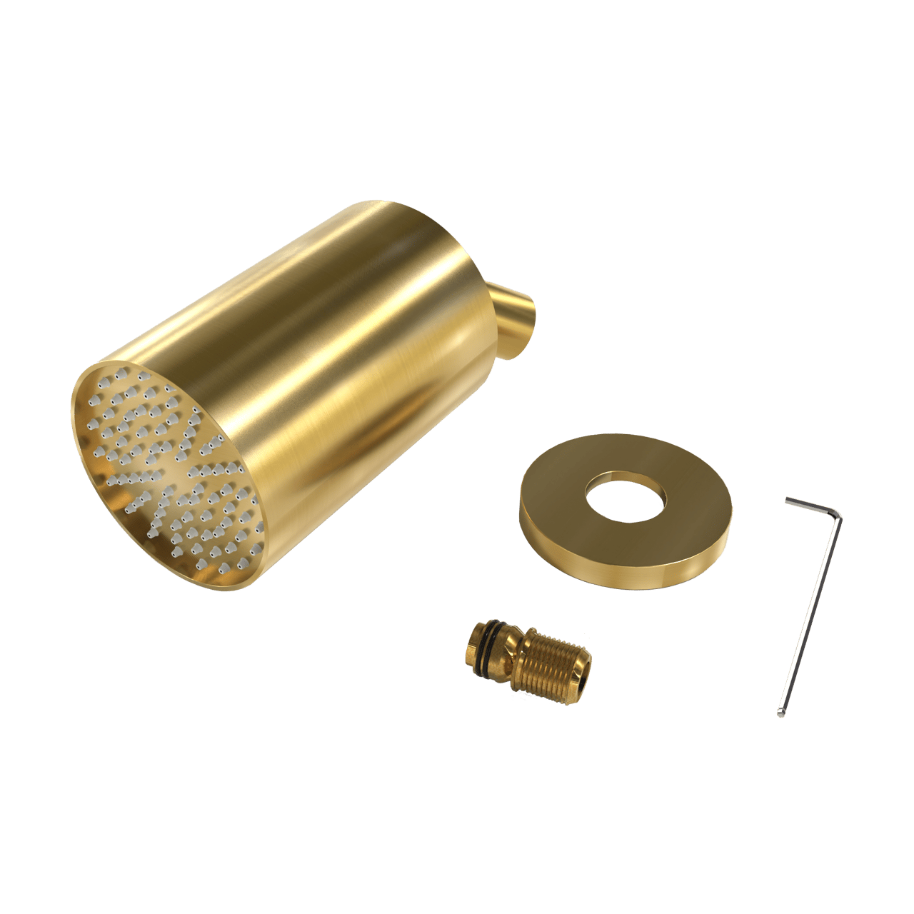 BLAUFOSS Luxor 90 Hoofddouche rond 14 cm x 9 cm met wand douchearm Brushed Gold