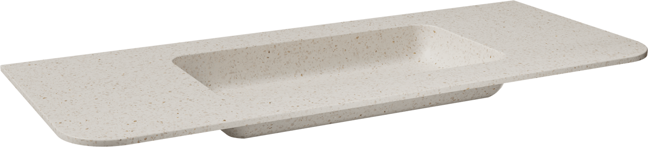 Balmani Moon simple vasque Desert Pearl Terrazzo 130 x 55 cm