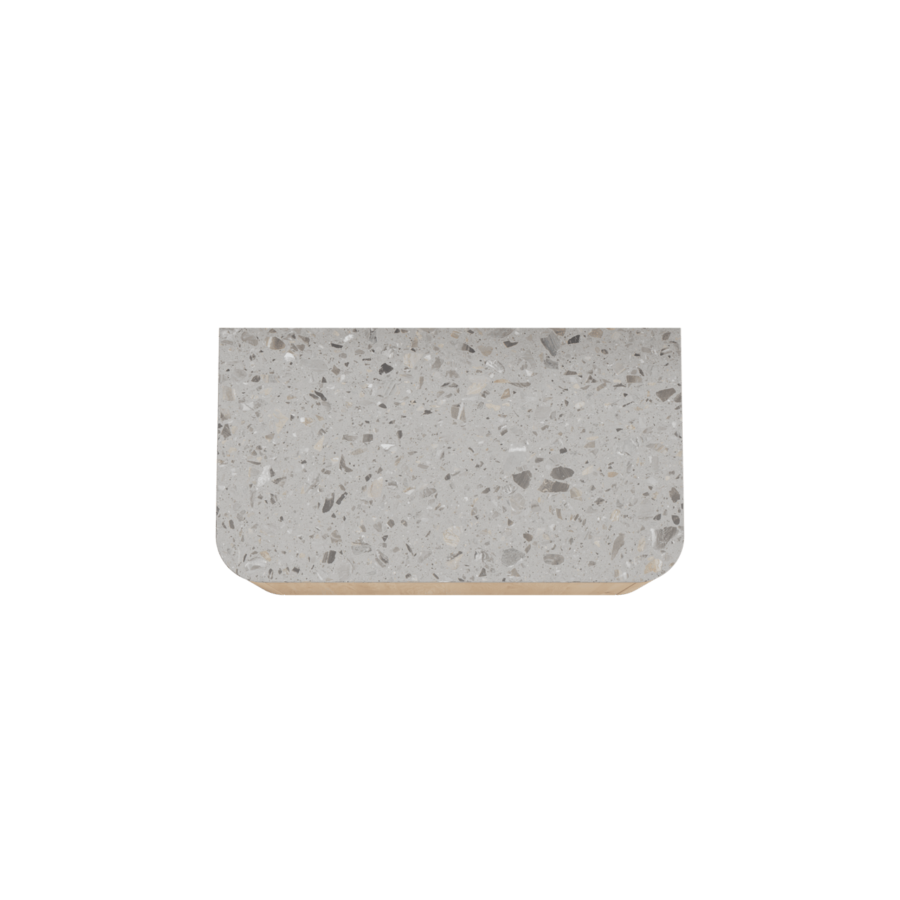 Balmani Moon hängendes Möbelstück Set: 100 x 55 cm, Naturbelassene Eiche, mit Moon Einzel Waschtischplatte, Terrazzo in Greige
