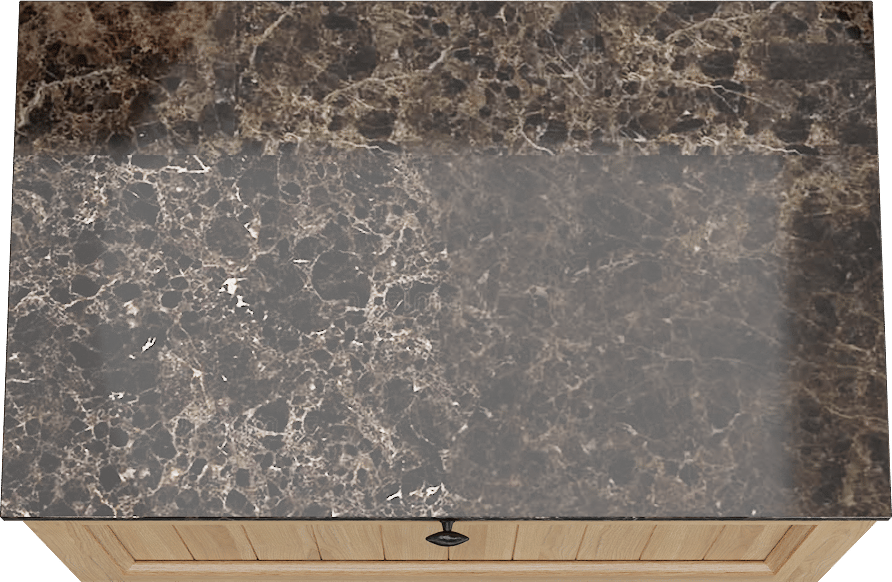 Balmani Lemon meuble salle de bains suspendu 90 x 55 cm, plaqué chêne naturel avec Stretto tablette simple en dark emperador