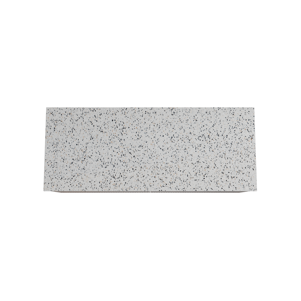 Storke Ribs meuble salle de bains suspendu 130 x 52 cm noyer avec Tavola tablette simple ou double en blanc/noir mat terrazzo, Nervure droite symétrique verticale