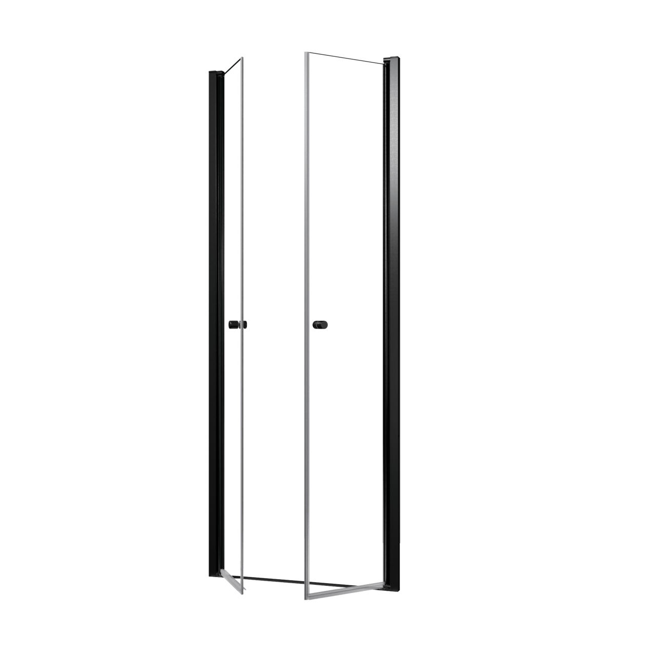 Luca Varess Kuresa porte battante 80 x 200 cm verre transparent profil noir mat