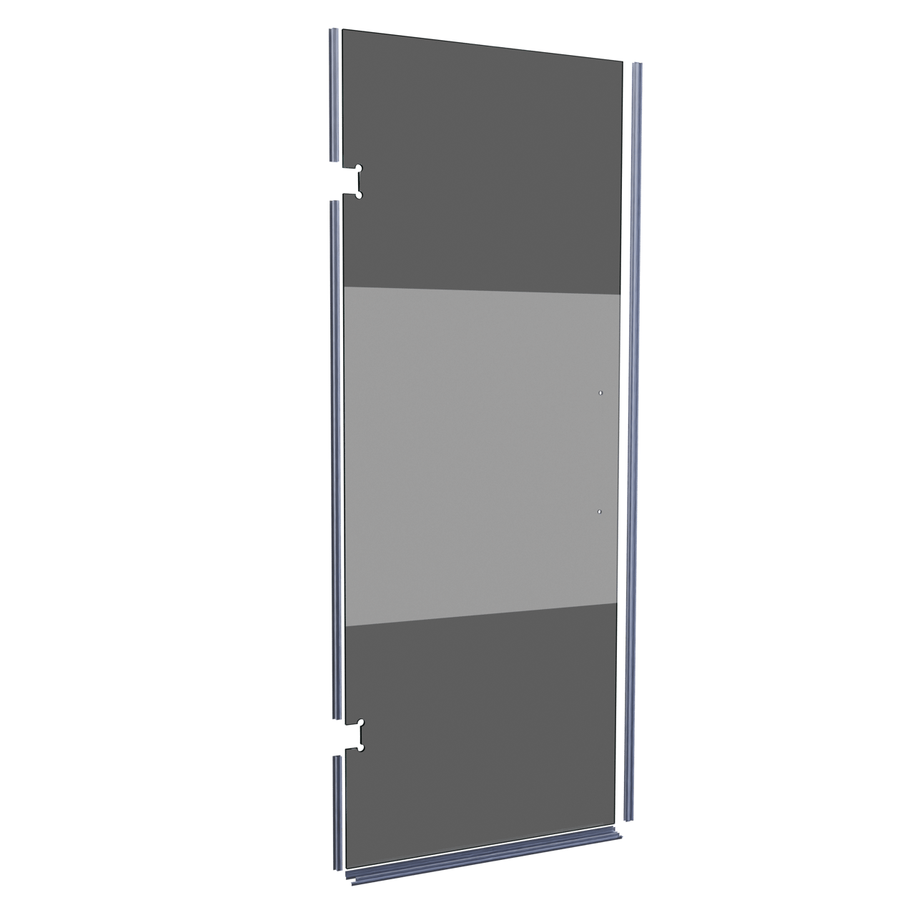 Balmani Modular Panneau en verre et joints pour porte de douche à gauche 841 mm Verre fumé avec bande matte, coating inclus