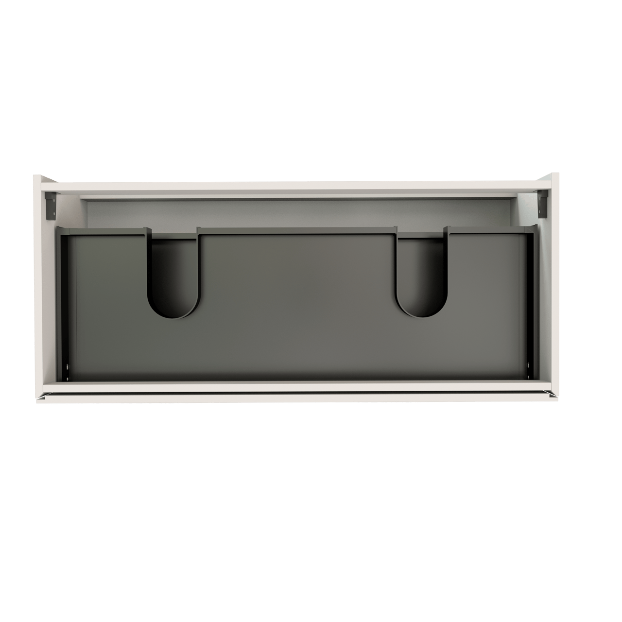 Storke Edge meuble sous-lavabo suspendu 120 x 52 cm blanc mat 2 tiroirs 2 découpés de siphon