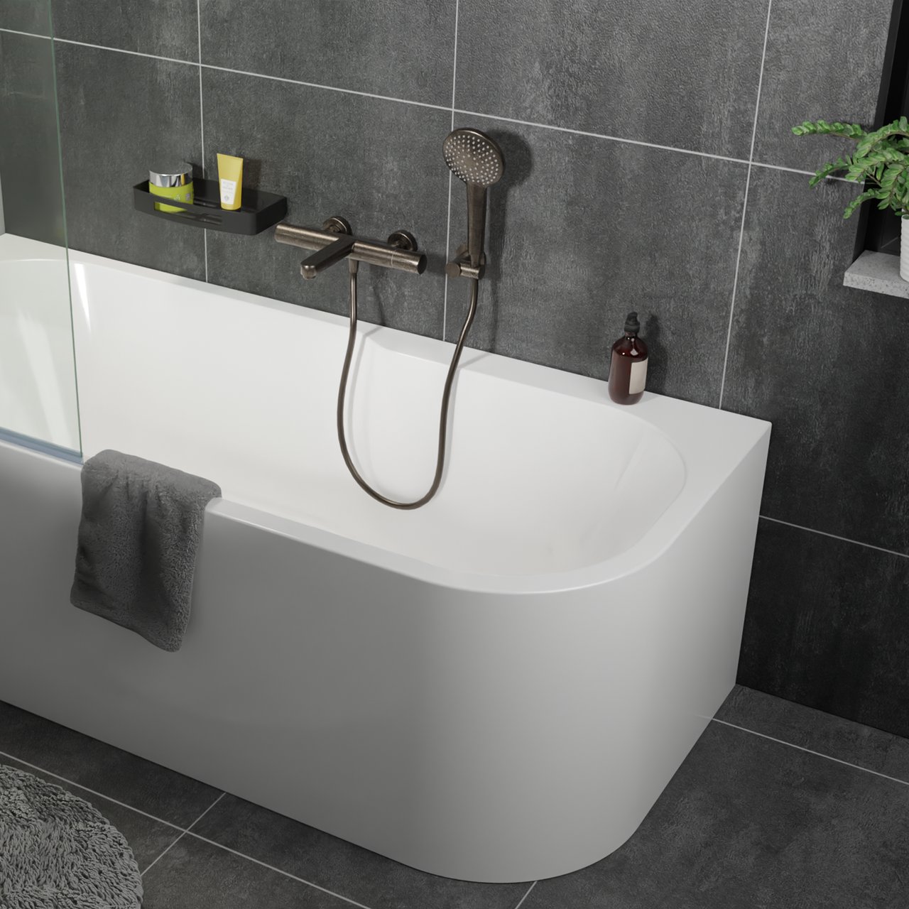 Blaufoss Round set douchette 3 fonctions de jet Brushed GunMetal