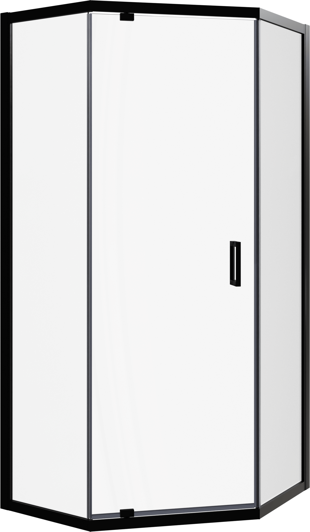 Luca Varess Vidor paroi de douche pentagone 90 x 90 cm verre transparent profil noir mat