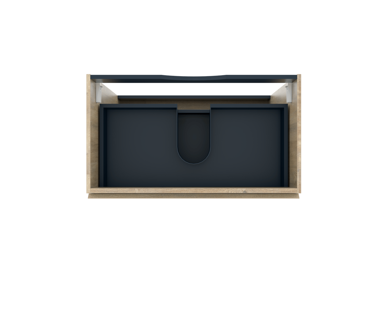 Linie Lado meuble sous-lavabo a poser 80 x 46 cm chêne naturel 3 tiroirs