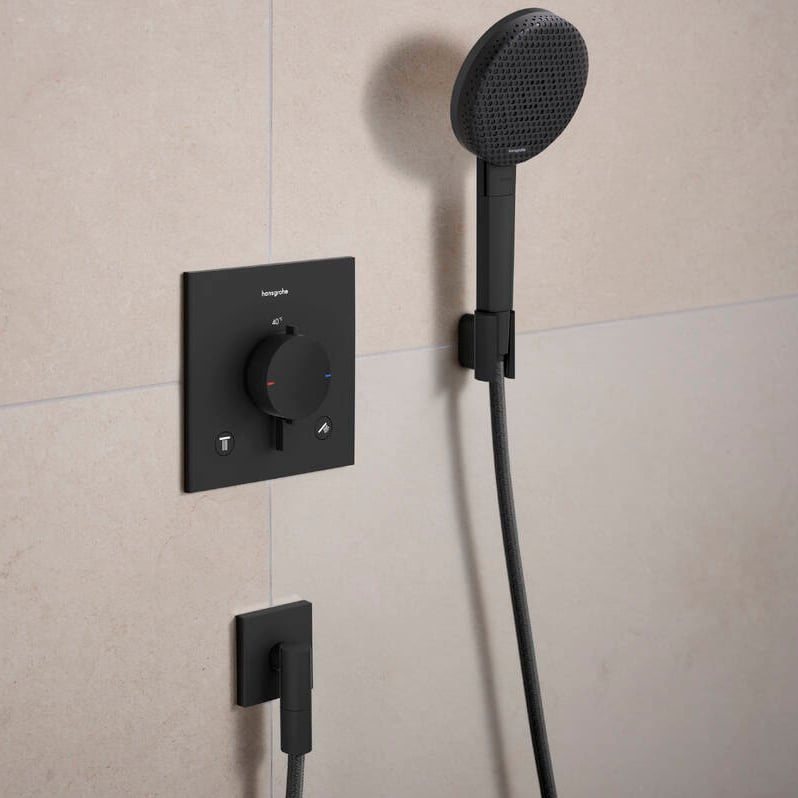 Hansgrohe Ecostat Comfort E inbouw thermostaat 2 uitgangen mat zwart