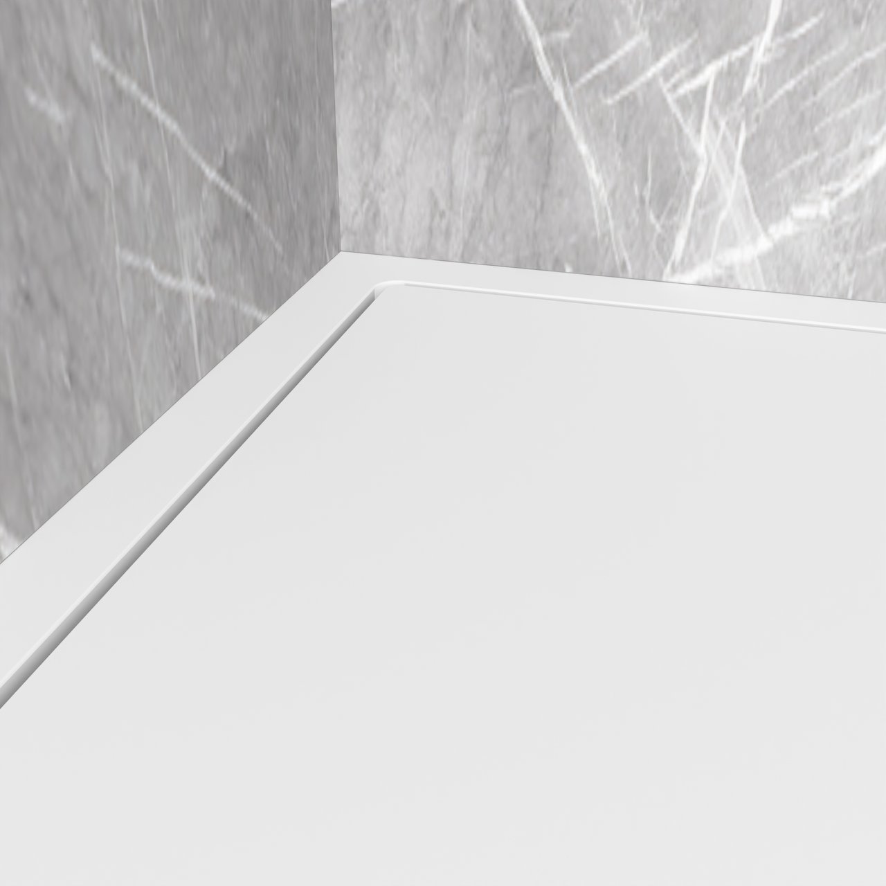 Balmani Endless douchebak 180 x 90 cm Solid Surface mat wit