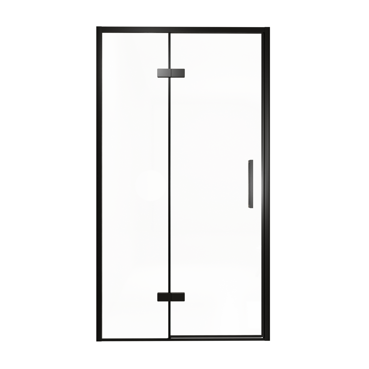 Balmani Senses Design douche draaideur links 120 cm x 210 cm Helder glas, Zwarte profielen