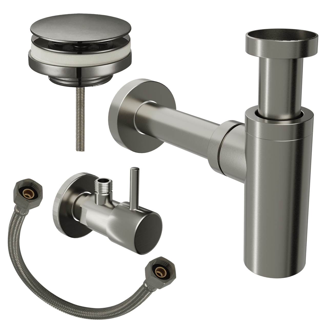 Santeg set d'installation pour vasques lave-mains Brushed GunMetal