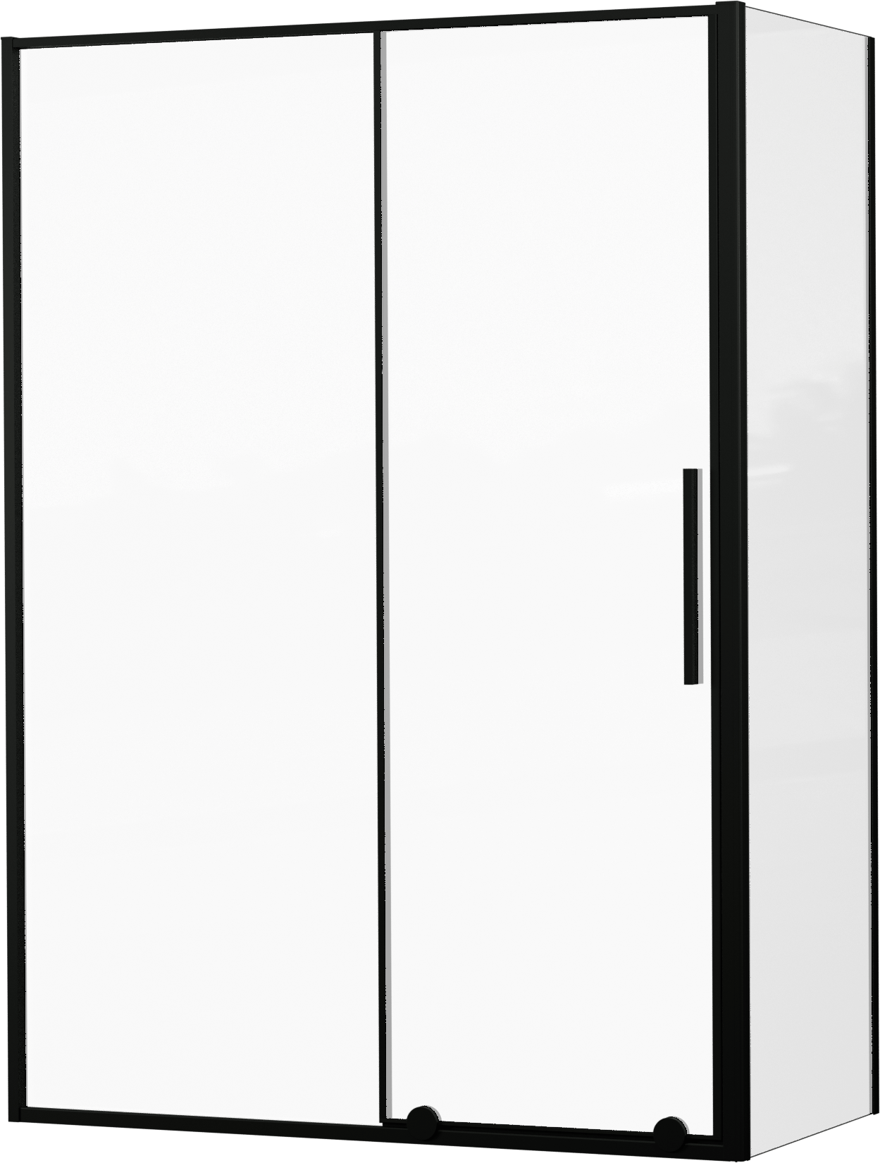 Luca Varess Morano douchecabine met schuifdeur en vaste zijwand 140 x 70 cm helder glas mat zwart profiel