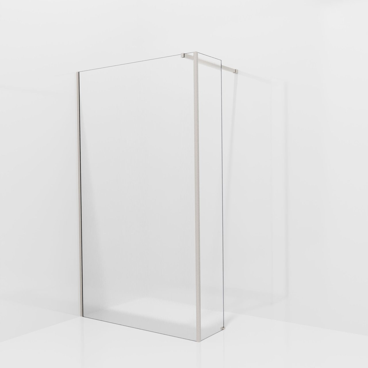 Balmani Modular douche à l'italienne avec paroi latérale fixe: 120 x 200 cm, Ribs, avec coating, Profil Brushed CoolMetal