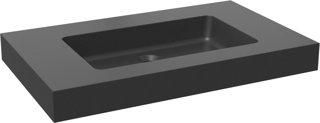 Storke Scuro High enkele wastafel mat kwarts 85 x 52 cm