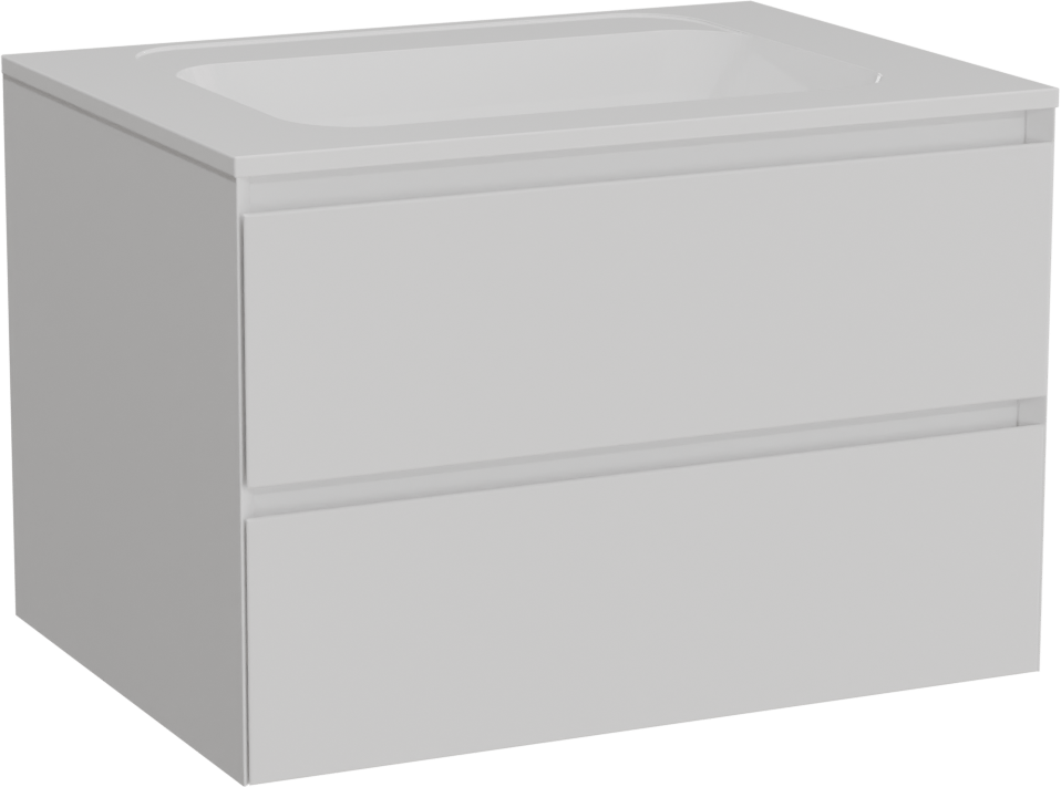 Balmani Mitra meuble salle de bains suspendu 75 x 55 cm blanc mat avec Tablo Strada plan simple en marbre composite blanc brillant