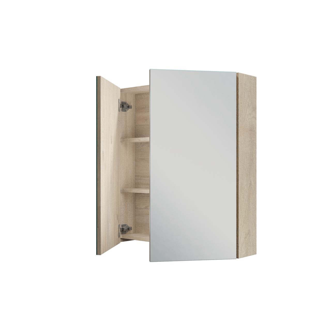 Linie Montro Spiegelschrank Bad: 70 x 75 cm, Eiche Natur