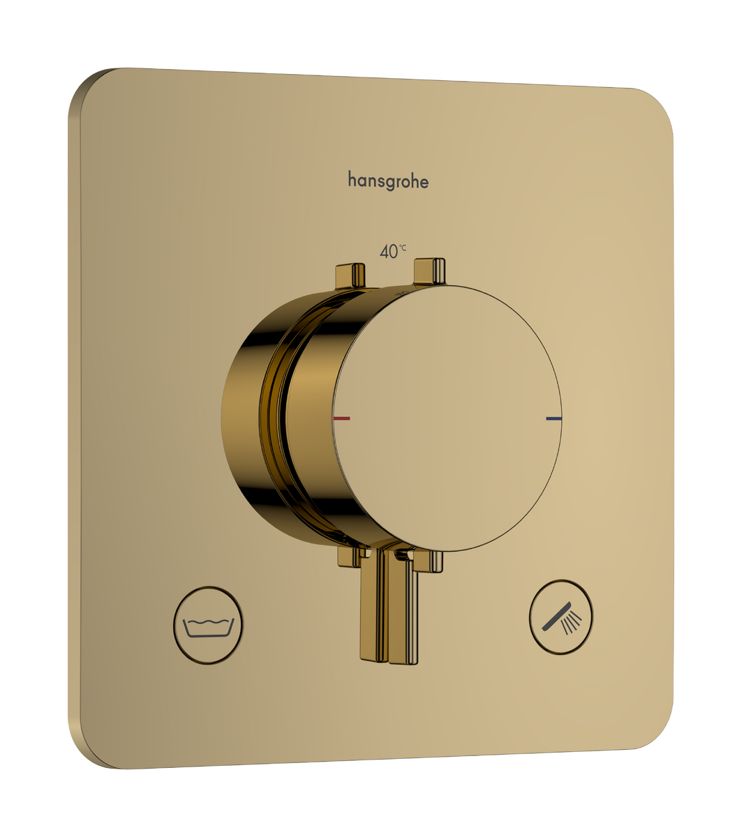 Hansgrohe Ecostat Comfort Q inbouw thermostaat 2 uitgangen Polished Gold Optic EN1717