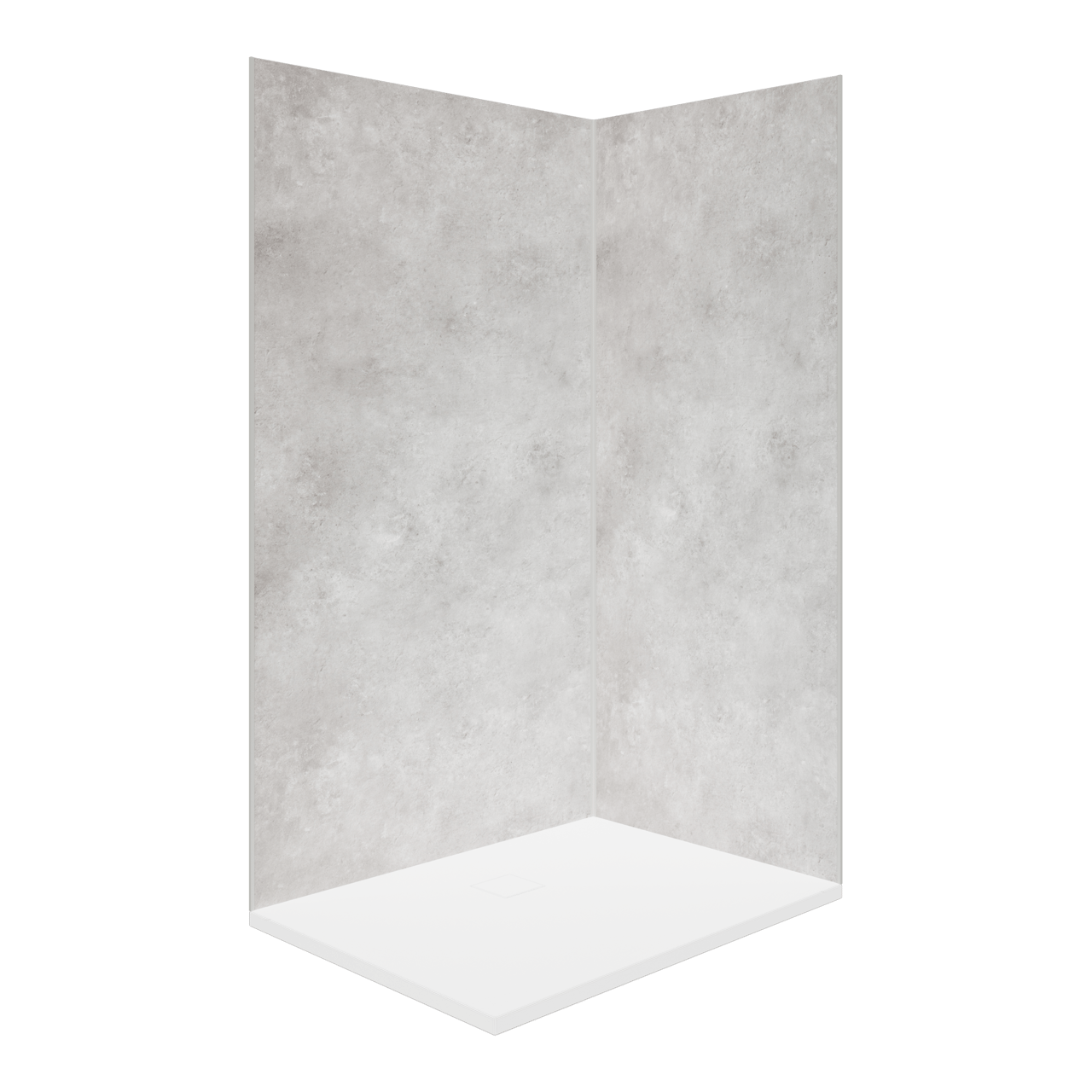 Linie Plato set douchewandbekleding set 120x210 & 90x210 cm pvc betongrijs Bolero
