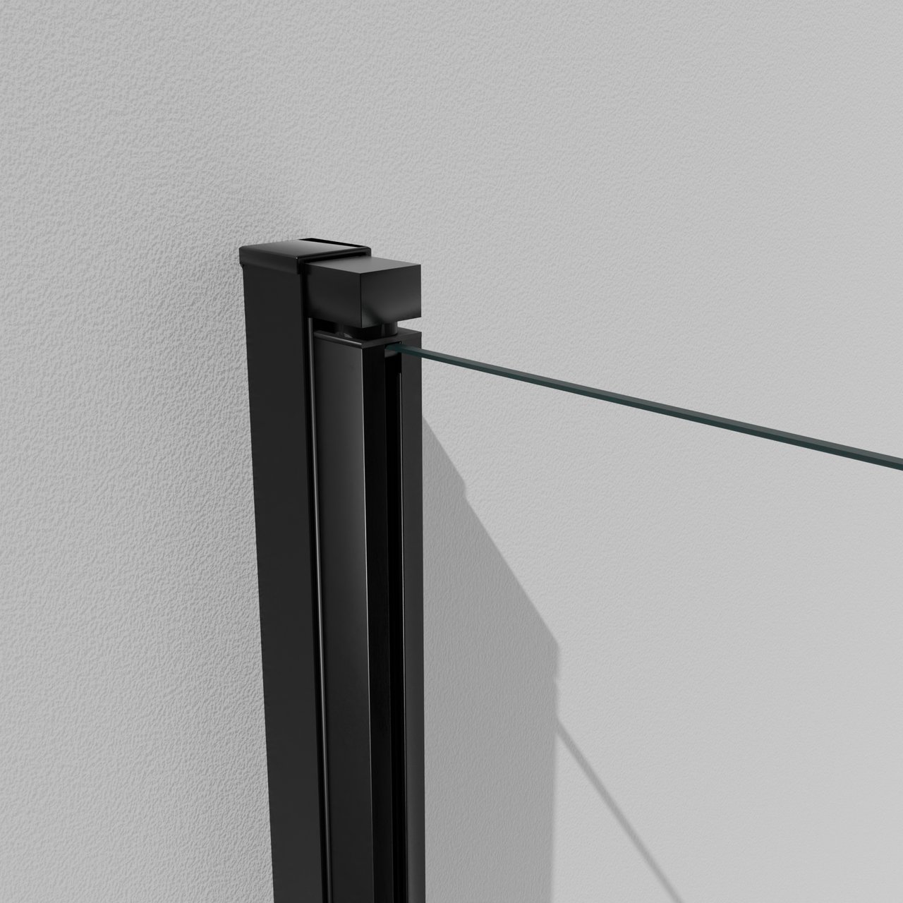 Luca Varess Kuresa zweiteilige zusammenklappbare Badewannenaufsatz: 120 cm, Klarglas, Schwarzes Profil