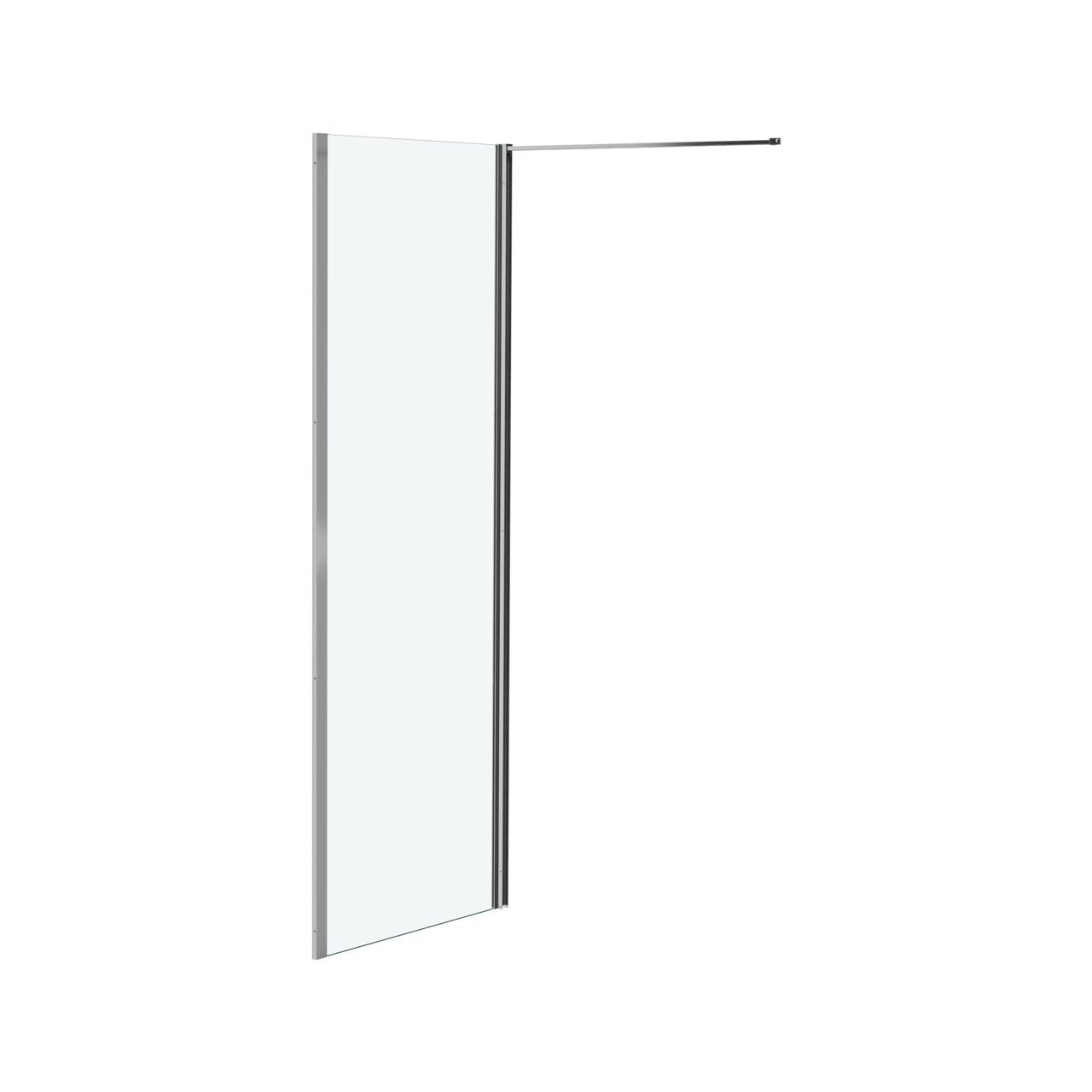 Luca Varess Kuresa panneau latéral 80 cm verre transparent profilé chrome brillant