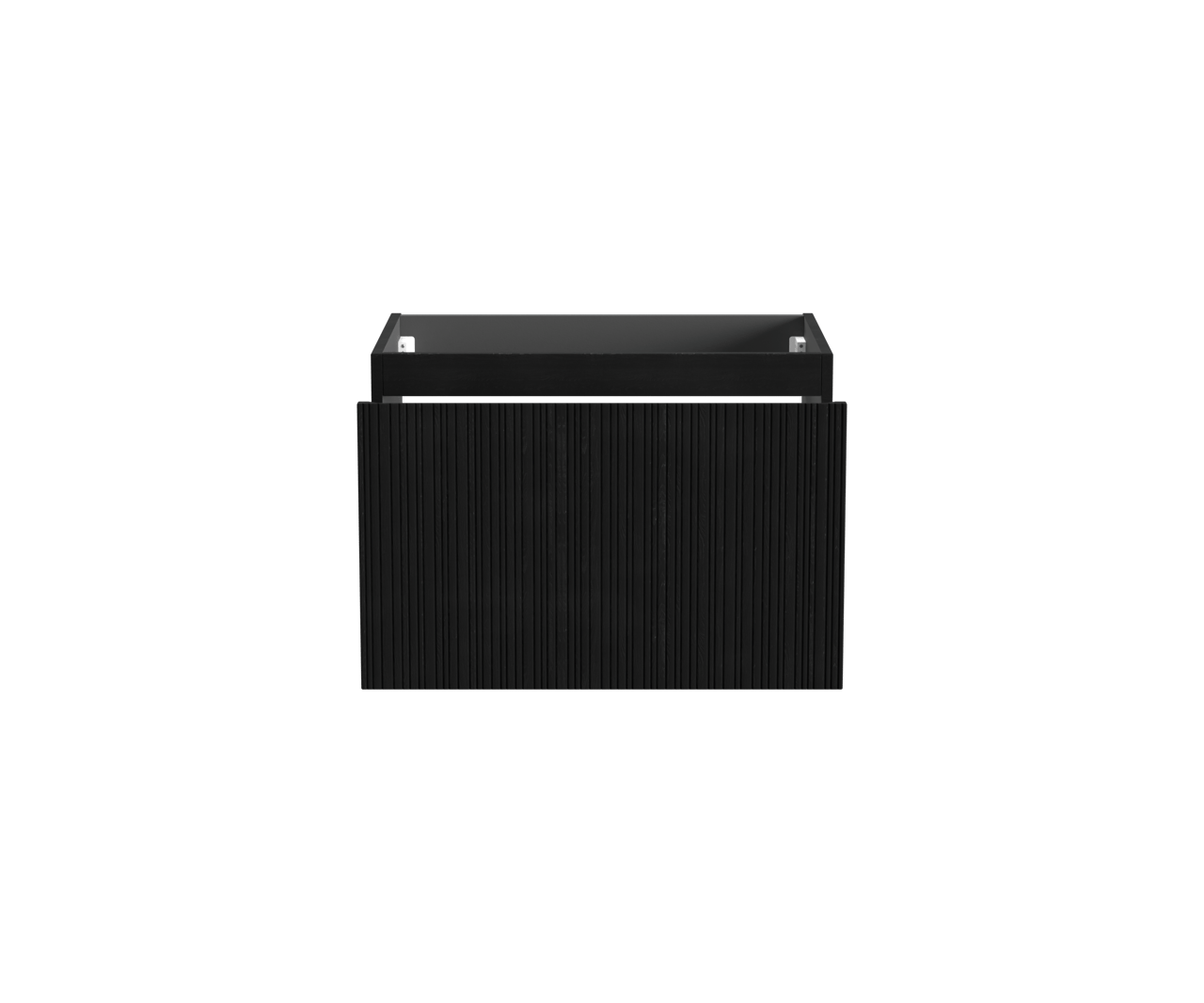 Storke Ribs meuble sous-lavabo suspendu 75 x 52 cm chêne noir 2 tiroirs