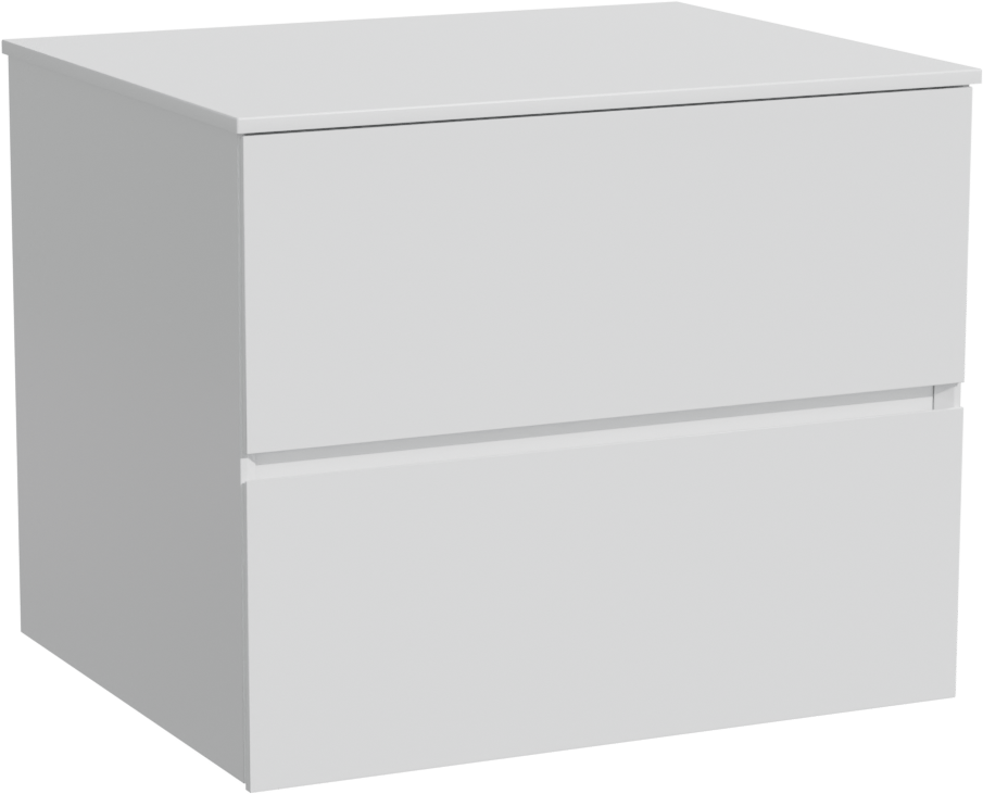 Storke Edge meuble salle de bains suspendu 65 x 52 cm blanc brillant avec Tavola tablette simple en solid surface blanc mat