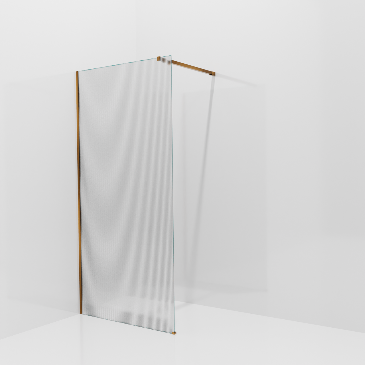 Balmani Modular Walk-In Dusche: 100 x 200 cm, Ribs, inklusive Coating, Profil Brushed Rosegold