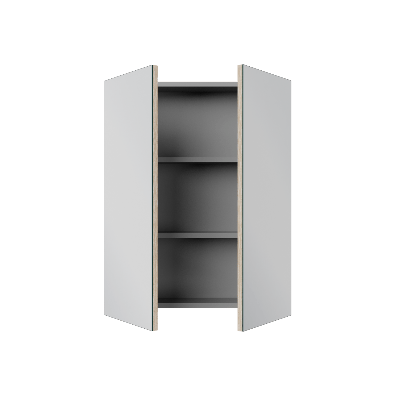 Linie Montro Spiegelschrank Bad: 60 x 75 cm, Eiche hell
