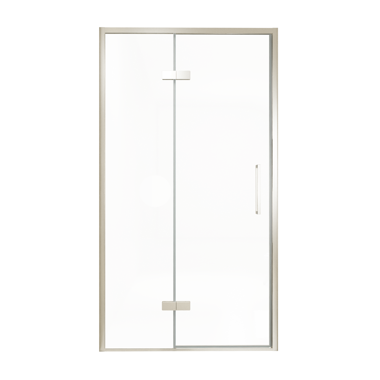 Balmani Senses Design Dusche Drehtür, Links, 120 cm x 210 cm, Klarglas, Profil Brushed CoolMetal