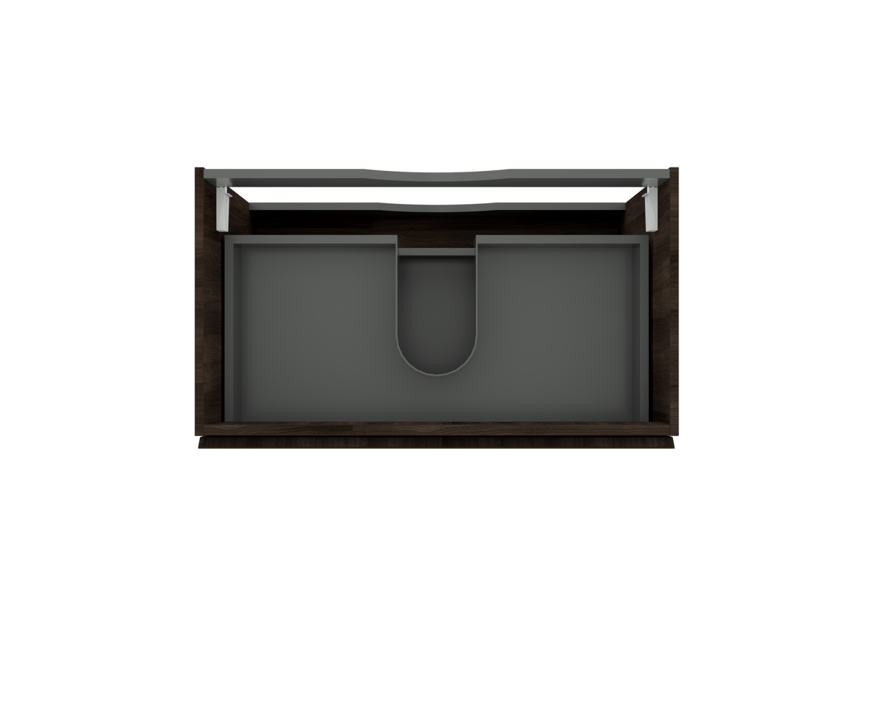 Linie Lado zwevende wastafelonderkast 80 x 46 cm donkere notelaar 2 lades