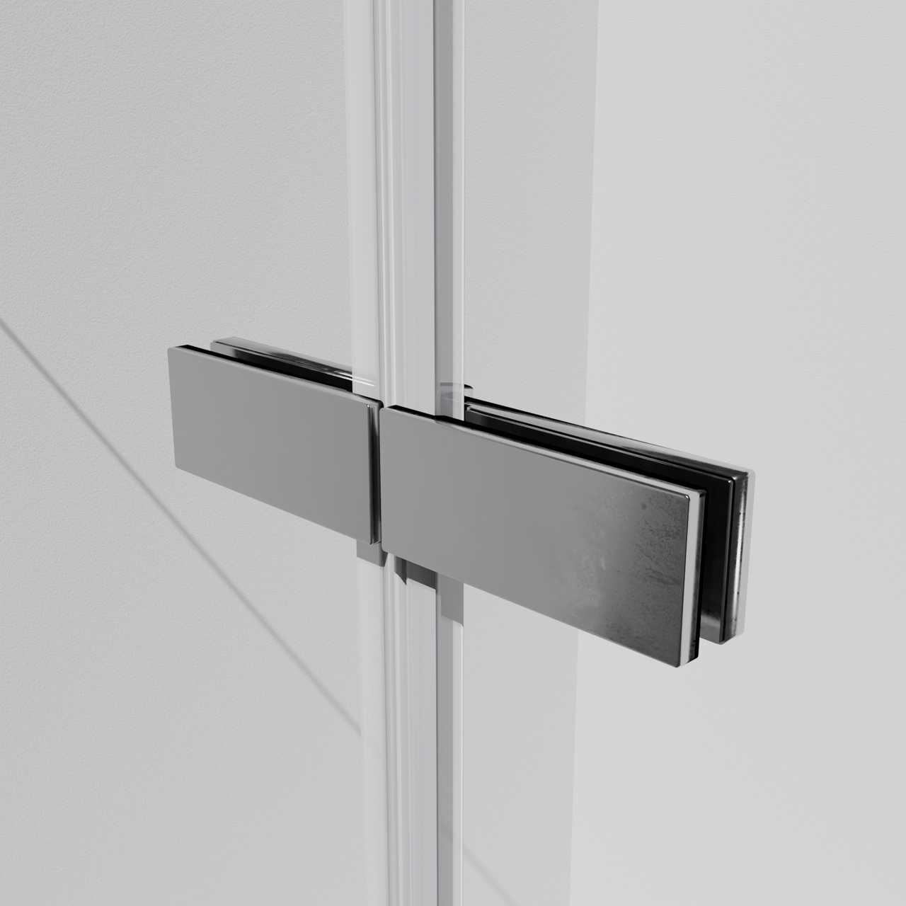 Luca Varess Kuresa tweedelige opvouwbare badwand 120 cm helder glas glanzend chroom profiel