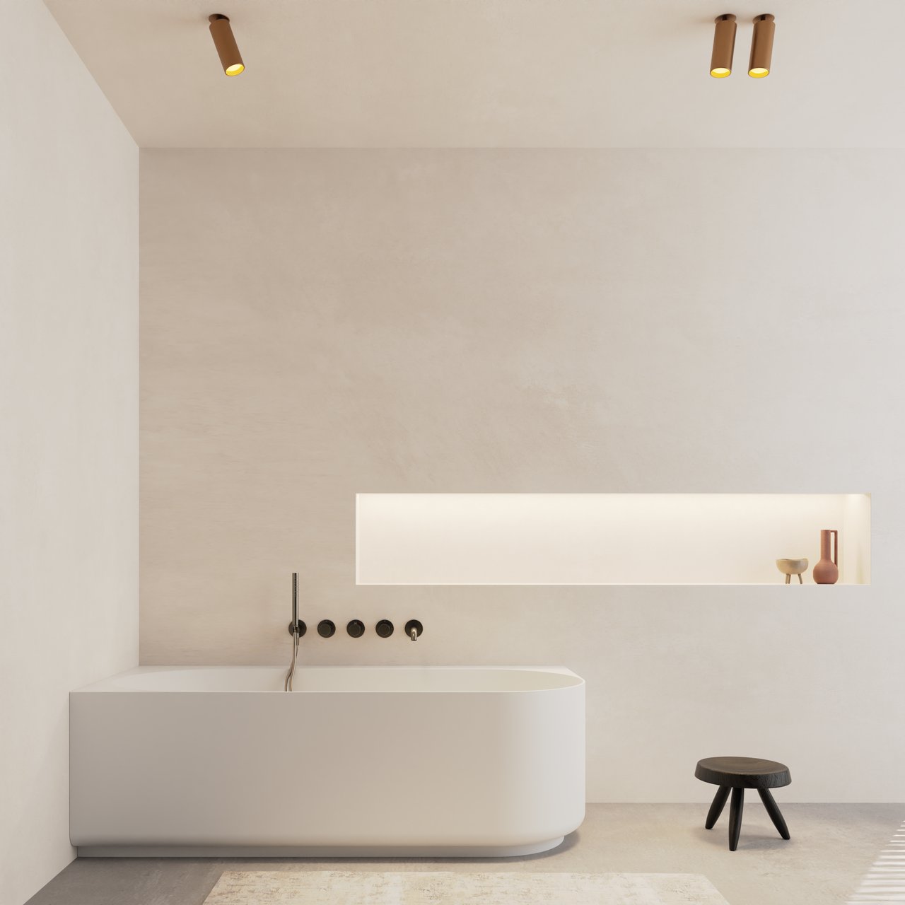 Balmani Scala baignoire d'angle gauche baignoire duo 175 x 80 cm Solid Surface blanc mat