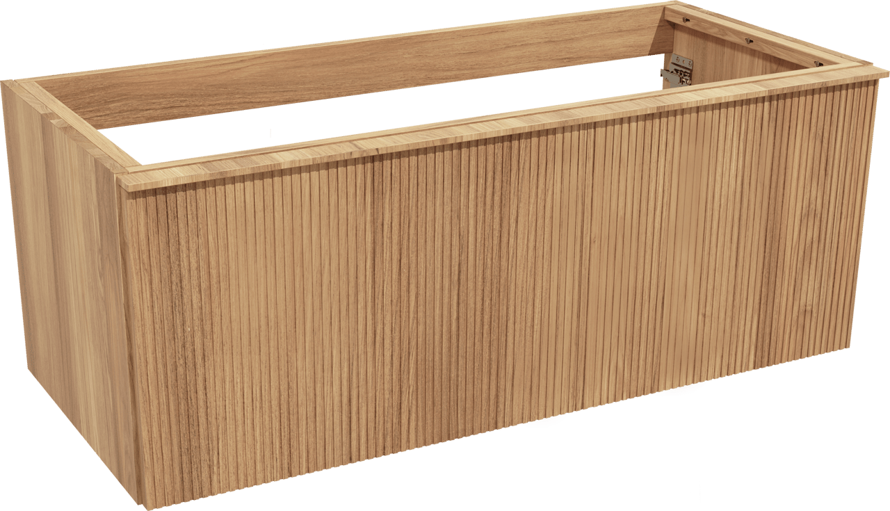 Balmani Forma zwevende wastafelonderkast 120 x 55 cm teak 2 lades vert. sym. groef