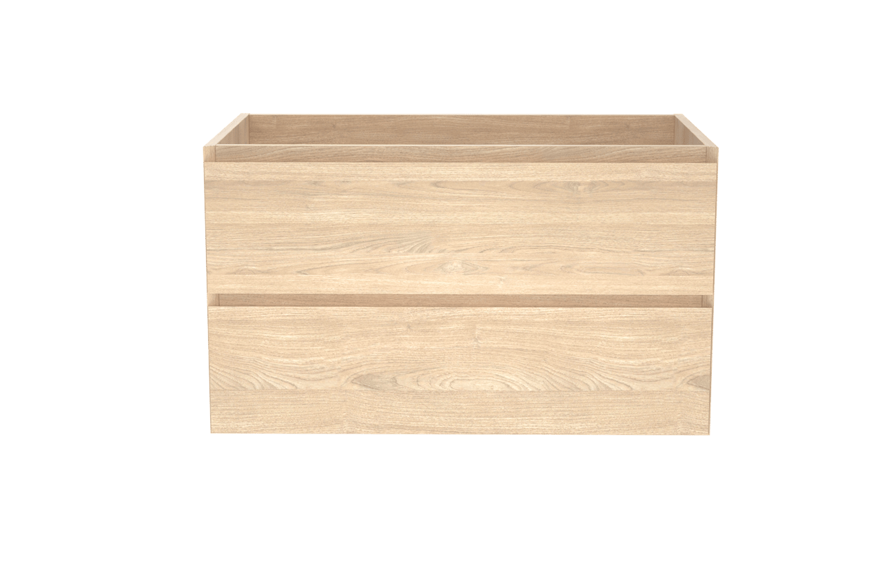 Balmani Mitra meuble sous-lavabo suspendu 90 x 55 cm placage chêne naturel 2 tiroirs
